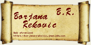 Borjana Reković vizit kartica